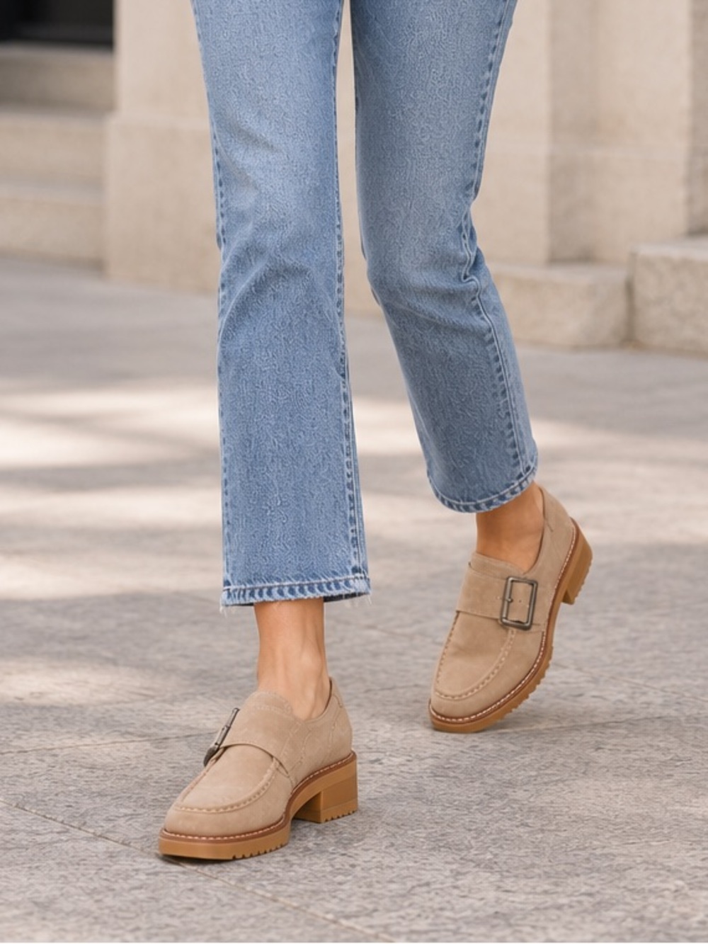 Clarks Eden Mid Monk Loafers in Beige | Size 9